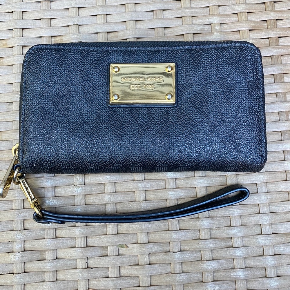 Michael Kors monogram wristlet